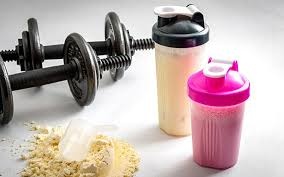 Whey protein e itens saudáveis